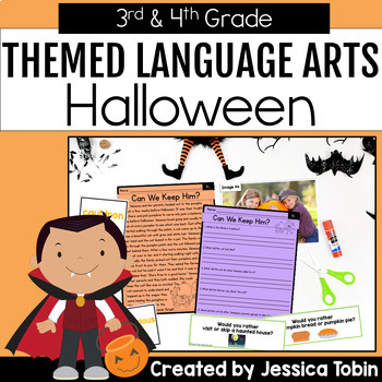Preview of Halloween Activities ELA 3rd, 4th Grade- Reading, Writing, Grammar Language Arts