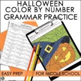 Halloween Activities for Middle School ELA Color By Number