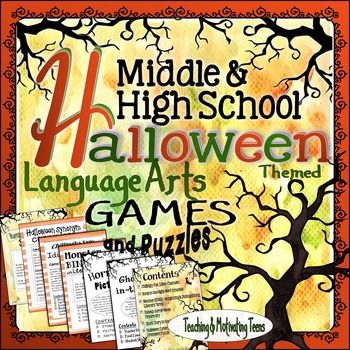 Preview of Halloween Activities for Middle School and High School ELA