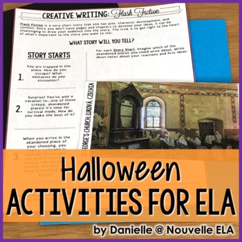 Preview of Halloween Activities for Secondary ELA - Halloween Writing, Research, and Games