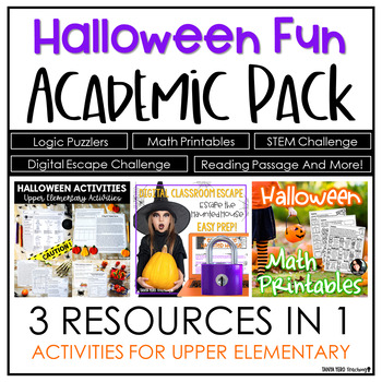 Preview of Halloween Activities for Upper Elementary | THREE RESOURCES IN ONE