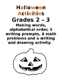 Halloween Activities grades 2 &3