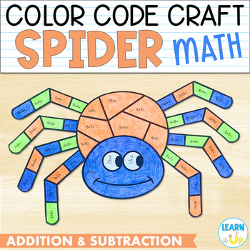 Preview of Halloween Math Craft | Addition and Subtraction Spider Activity