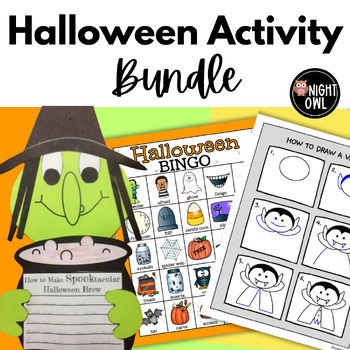Preview of Halloween Activity Bundle - 7 Halloween Writing, Drawing, and Game Resources