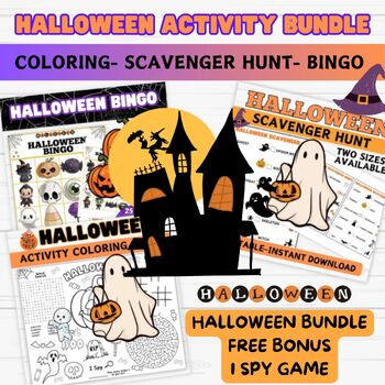 Preview of Halloween Activity Bundle - Halloween Bingo - Scavenger Hunt Printable