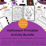 Halloween Activity Bundle, Halloween Games, Worksheets, Ma