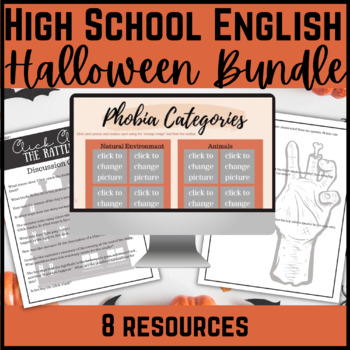 Preview of Halloween Activity Bundle - High School English Language Arts