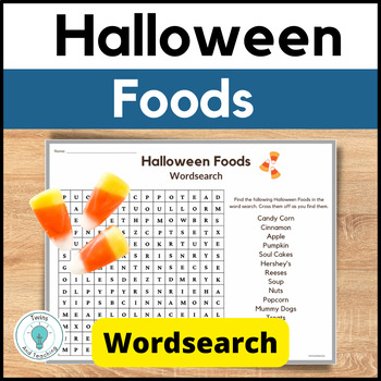 Preview of Halloween Activity - Halloween Foods Wordsearch - Middle and High School FACS