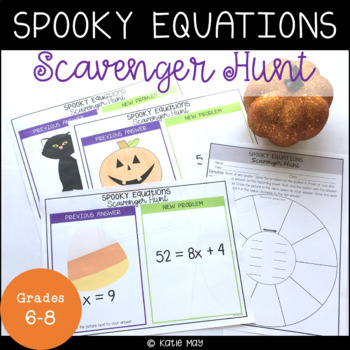 Preview of Halloween Activity Middle School Math - 1 Step & 2 Step Equations