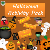Halloween Activity Pack NO PREP! Great Sub Lesson! Seat Work!