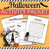 Halloween Activity Packet Booklet, Word Search, Crossword 