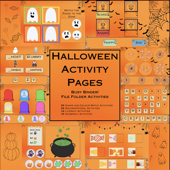Preview of Halloween Activity Pages – Early learning Busy Binder/File Folder Activities