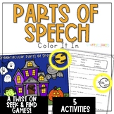 Halloween Activity Parts of Speech - Color It In