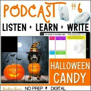 Preview of Halloween Activity - Podcast Listening Skills, Mystery Picture, Writing 