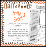 Halloween Activity Sheet