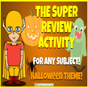 Preview of Halloween Activity Super Review Game Test Prep Math ELA History Comprehension