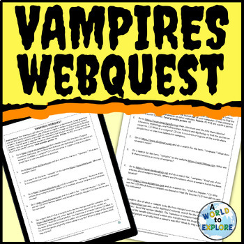 Preview of Halloween Activity Vampires Research WebQuest for Mythology and Reading