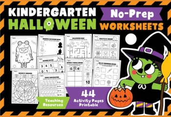 Preview of Halloween Activity Worksheets K-1st