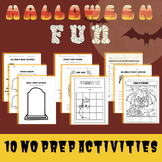 Halloween Activity packet - No Prep - Engaging Worksheets 