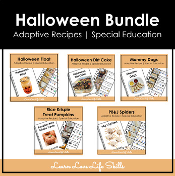 Preview of Halloween Adapted Cooking Recipe BUNDLE | REAL Pictures | Special Education