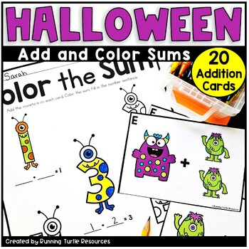 Preview of Halloween Add the room, Kindergarten Addition, October Math