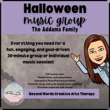 Preview of Halloween | Addams Family | Music Therapy, Music Education, Special Education