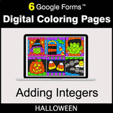 Halloween: Adding Integers - Google Forms | Digital Colori