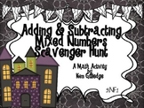 Halloween Adding & Subtracting Mixed Numbers - 5.NF.1 Scav