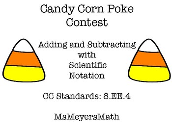 Preview of Halloween - Adding and Subtracting with Scientific Notation - Poke Game