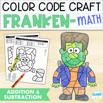 Preview of Halloween Math Activity l Addition and Subtraction Frankenstein Craft