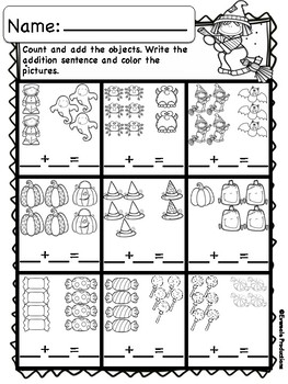 Halloween Addition - Adding Within 10 - No Prep! by Eversole Productions