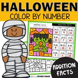Halloween Addition Color by Number - Math Review Morning W