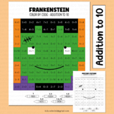 Halloween Addition Hundred Chart Frankenstein Math Color B