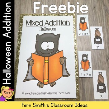 Preview of Halloween Addition Math Center Games Freebie