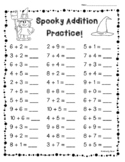 Halloween Addition Practice! - 3 Leveled Sheets! 1 digit a