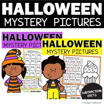 Halloween Addition Subtraction Facts Mystery Pictures - 1st and 2nd ...