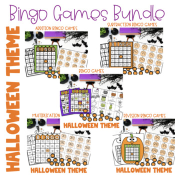 Preview of Halloween Addition, Subtraction, Multiplication,Division, Pictures Bundle