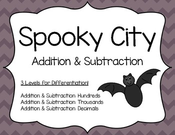 Preview of Halloween Addition & Subtraction: Spooky City Addition & Subtraction Activity