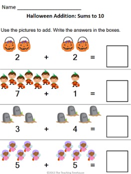 Halloween Addition & Subtraction Within 10 by The Teaching Treehouse