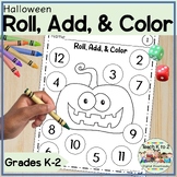 Roll and Color Halloween Math Fluency Worksheets for Kinde