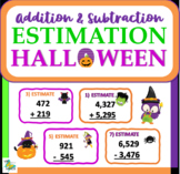 Halloween Addition and Subtraction Estimation - Task Cards