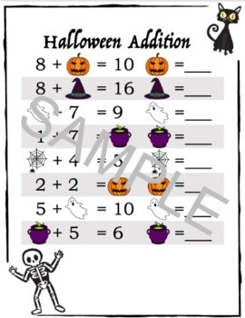 Halloween Addition and Subtraction Packets: Kindergarten-2nd Grade