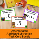 Halloween Addition and Subtraction Task Card Bundle