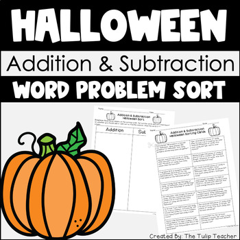 Preview of Halloween Addition and Subtraction Word Problem Sort