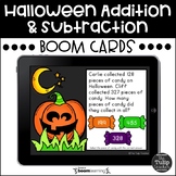 Halloween Addition and Subtraction Word Problems Boom Card