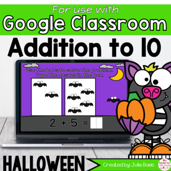 Preview of Halloween Addition to 10 Math Centers for Google Classroom
