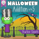 Halloween Addition within 5 Five Practice Sheets