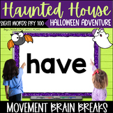 Halloween Adventure SIGHT WORDS Movement Break Google Slides