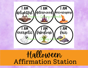 Halloween Affirmation Station by Growing In Wonder | TPT