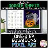 Halloween Algebra 1 Solving One Step Equations Pixel Art M